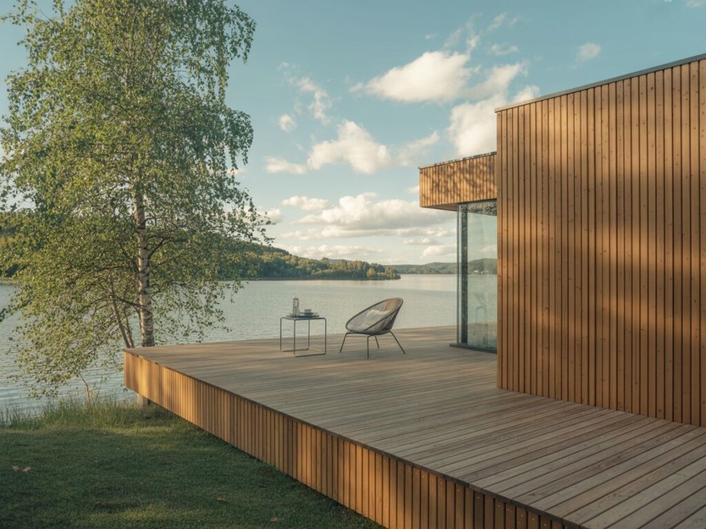 Nowoczesne drewno sztuczne na zewnątrz